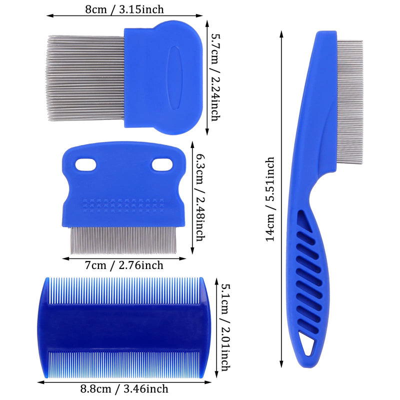 Cobee Dog Flea Lice Comb, Dog Cat Grooming Comb Pet Tear Stain Remover Combs Fine Tooth Grooming Removal Tool (5 Pieces) 5 Pieces - BeesActive Australia