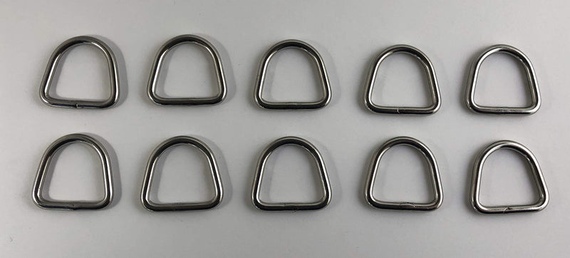 [AUSTRALIA] - 10 Pieces Stainless Steel 316 D Ring Welded 1/8" x 3/4" (3mm x 20mm) Marine Grade Dee 