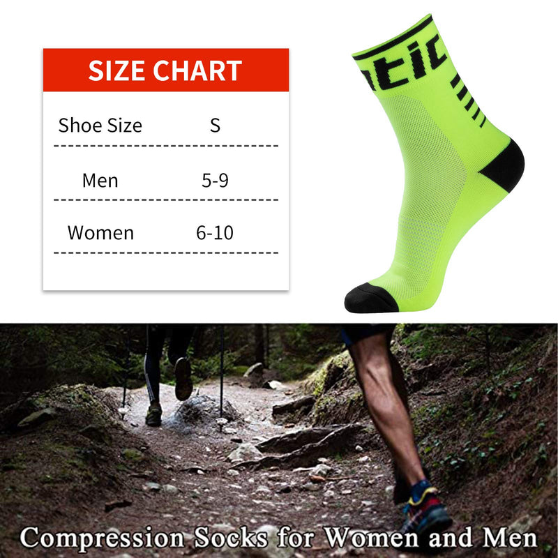 Cycling Socks, Running Socks for Men Women, Performance Crew Socks Green - BeesActive Australia