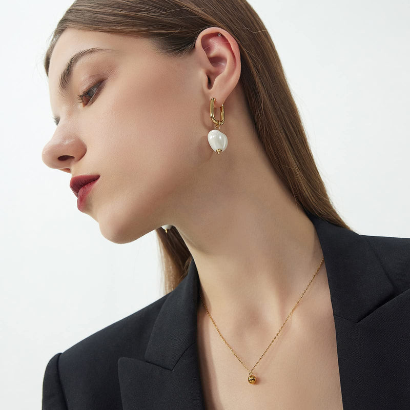 C.Paravano Hoop Earrings for Women | 925 Sterling Silver or 18K Gold Plated Hoop Earrings | Huggie Earrings for Women | Lightweight Hoops | Hypoallergenic Earring for Women EARRING_31_WHITE - BeesActive Australia