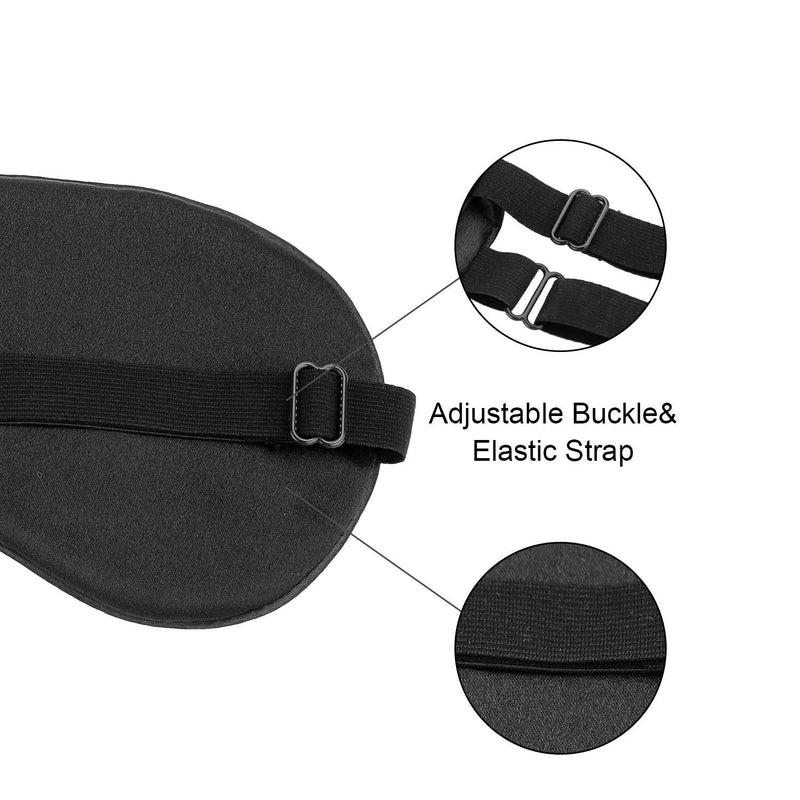 Hochoek Silk-Sleep-Mask Eye-Mask Eye-Cover Eyeshade - 100% Silk Soft Adjustable Strip Eye Cover(Black+Dark Blue+Purple) - BeesActive Australia
