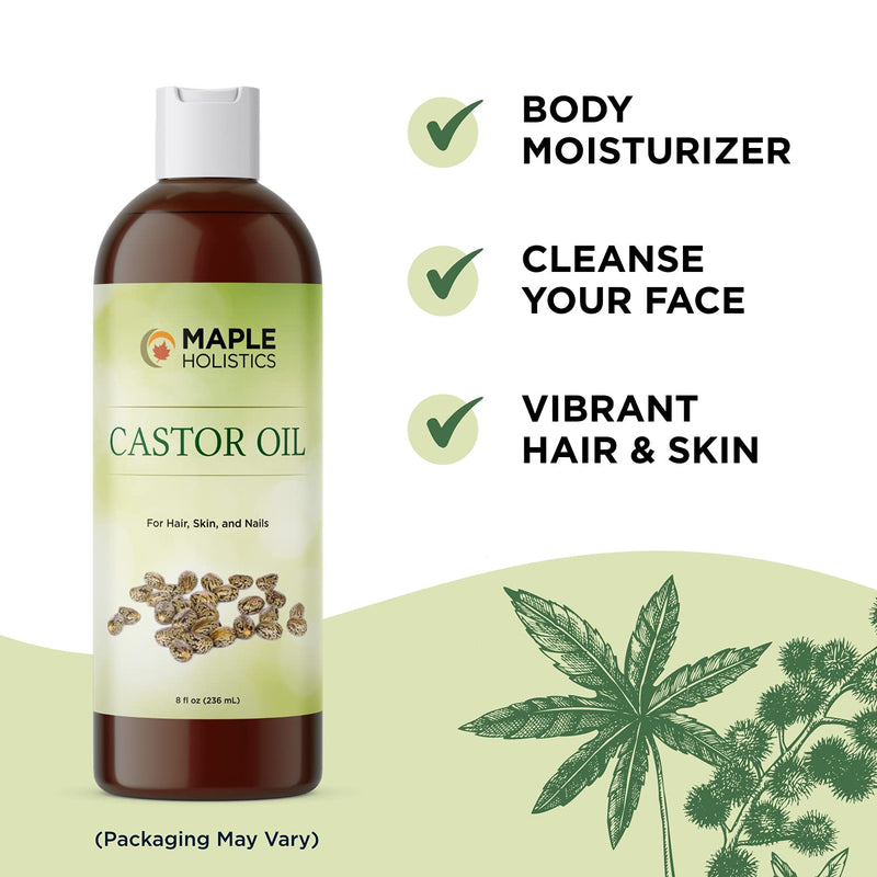 Castor Oil for Hair Skin and Nails - Nourishing Cold Pressed Castor Oil Emollient and Humectant Moisturizer for Dry Skin Care - Pure Castor Oil for Eyelashes and Eyebrows and Essential Oil Carrier - BeesActive Australia