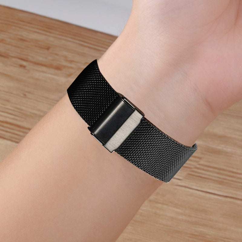 ViCRiOR Band Compatible with Garmin Forerunner 35, Mesh Woven Stainless Steel Replacement Bracelet Bands Strap Wrist Band for Garmin Forerunner 35, Black - BeesActive Australia