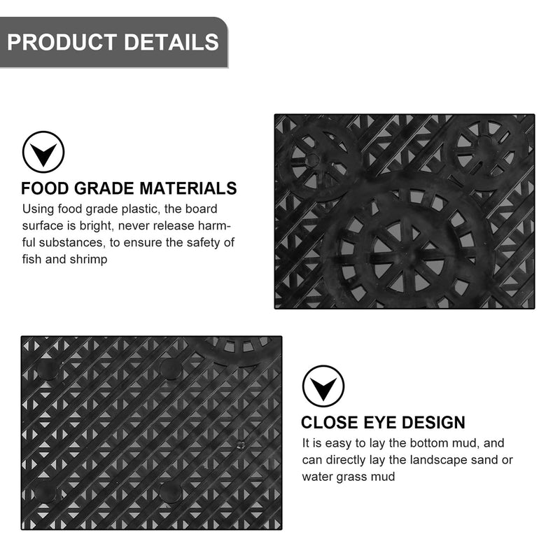 Balacoo Fish Tank Bottom Filter Plate, Aquarium Sand Gravel Filter Board PVC Splicing Aquarium Accessory Black 10pcs - BeesActive Australia