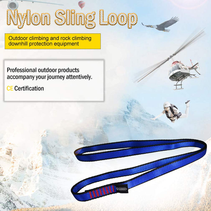 NewDoar Climbing Sling 16mm Nylon Sling Runners 22KN 4840LB Climbing Utility Cord Rock Climbing, Creating Anchors System, Rappelling Gear, Perfect for Tree Work blue 24"/60cm/1pcs - BeesActive Australia