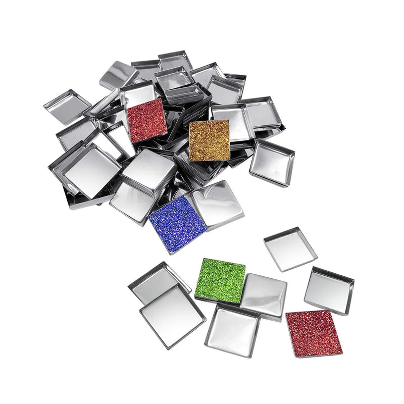 Allwon 56 Pack Empty Square Metal Pans for Eyeshadow Palette Magnetic Makeup Palette (26mm) - BeesActive Australia