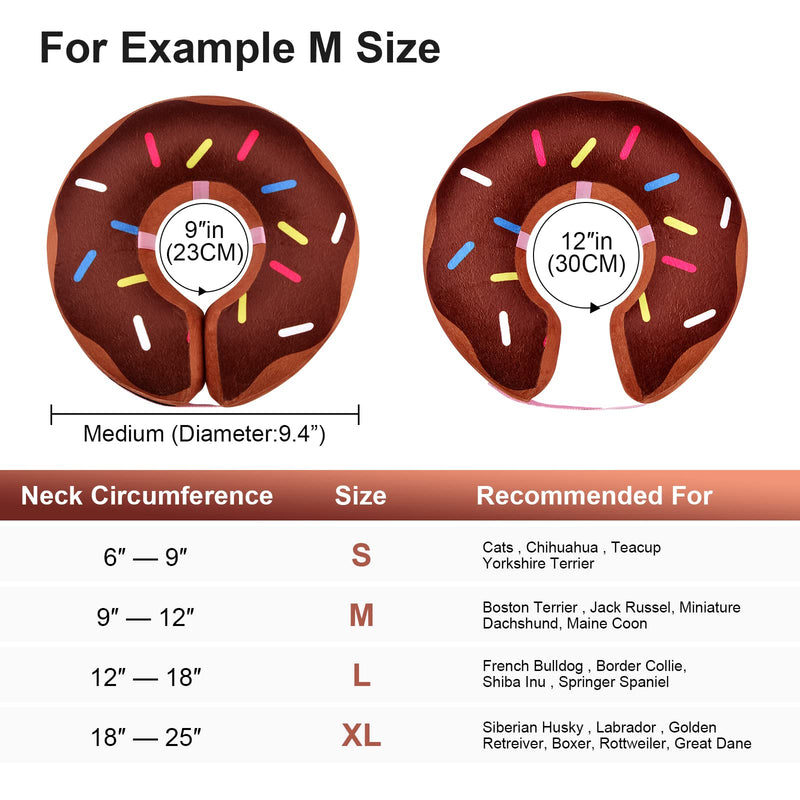 Leo IRis Inflatable Cone Collar for Large Medium Small for Dogs Cats Soft Dog Cone Adjustable E Collar Dog Neck Donut Dog Cone Alternative After Surgery to Prevent from Biting Licking Scratching Brown Donut L - BeesActive Australia