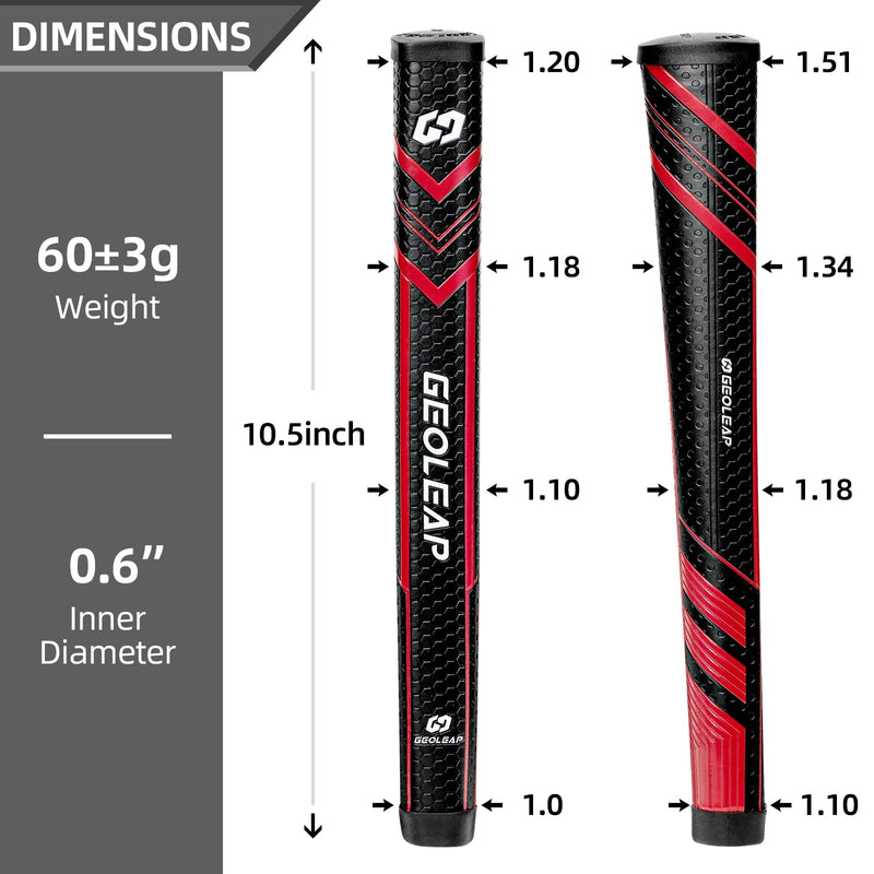 Geoleap Pro-M Midsize Putter Grip- Soft Polyurethane Material, Light Weight Golf Grips,Anti-Slip Pattern, Comfortable Feel,5 Color to Choose. - BeesActive Australia