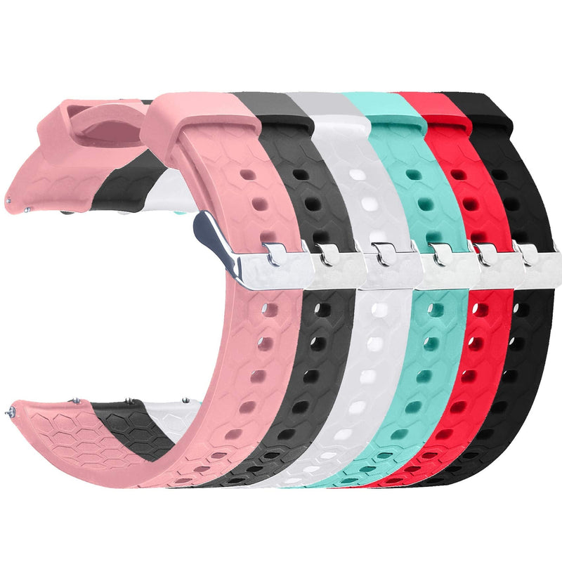 FitTurn 6-Pack Bands Compatible with Orit Fitness Tracker Smart Watch 19MM Replacement Flexible Soft Silicone Quick Release Sport Wristband Strap Accessory Bracelet for Orit Smartwatch 5.5”-8.7” - BeesActive Australia