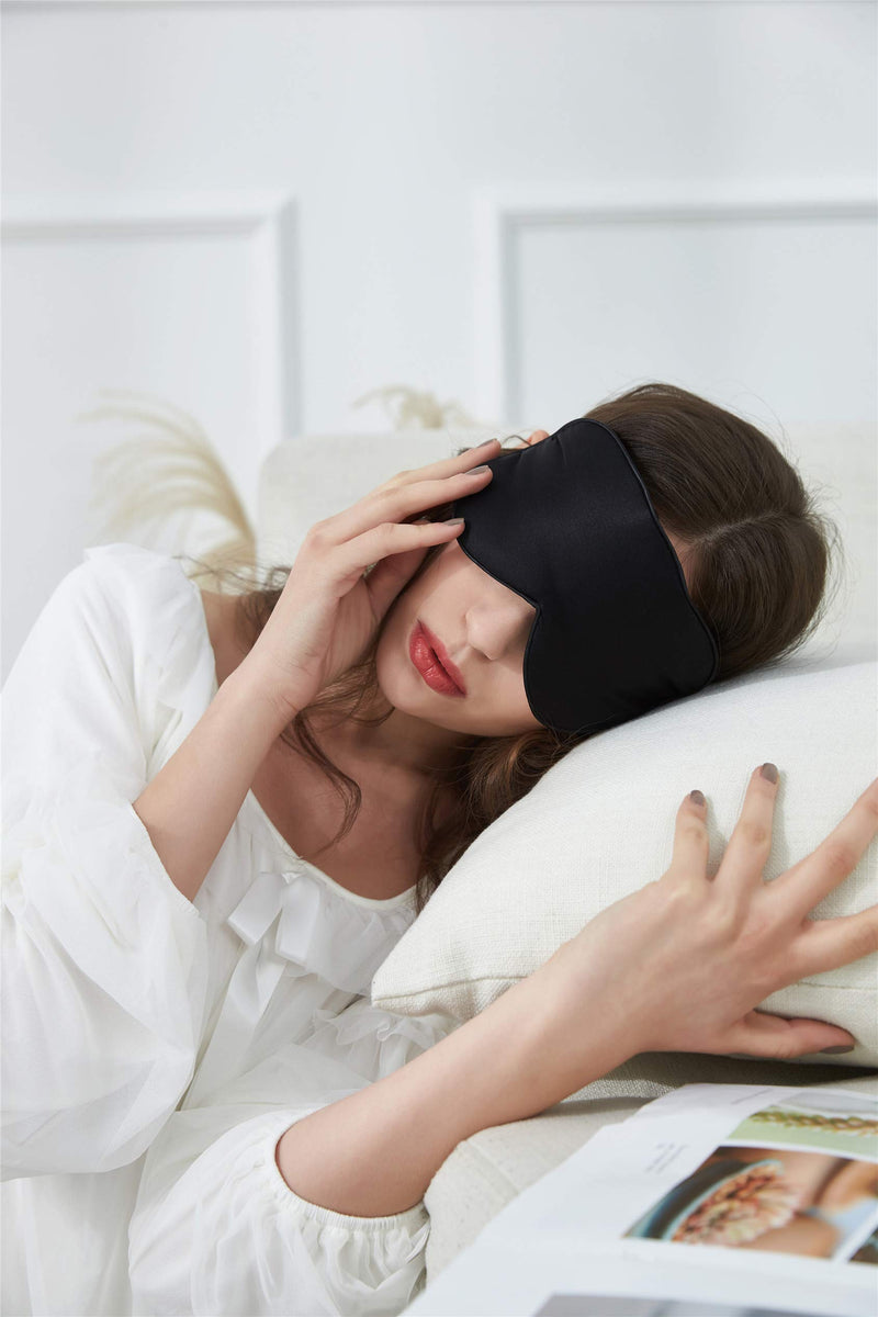 Mission Sweet Silk Eye Mask for Sleeping, Eye Covers for Sleeping (Apricot) - BeesActive Australia