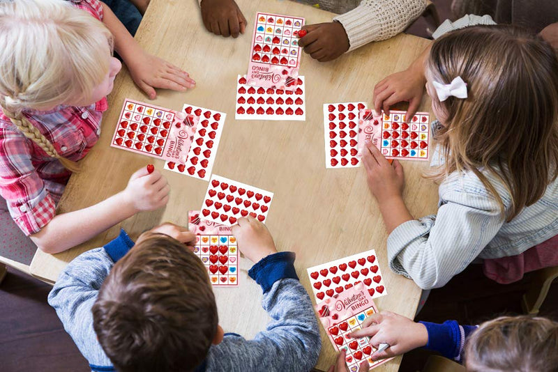 Hohomark Valentine's Day Bingo Game for Kids 26 Players Bingo Cards for Valentine Party Games Crafts School Classroom Activities - BeesActive Australia