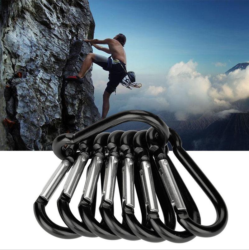 Michael Josh 20PCS Carabiner Caribeener Clips,Small Aluminum Carabeaner Hooks with 10PCS Wire Keychain Bulk Pack Black - BeesActive Australia