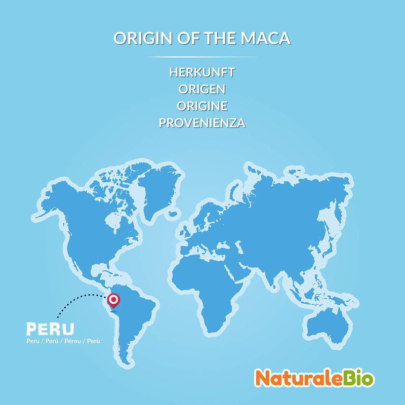 Organic Maca Capsules, 500mg - 180 Capsules. Gelatinised, Natural and Pure, from Organic Peruvian Maca Root. Vegetarian and Vegan Friendly. NaturaleBio - BeesActive Australia