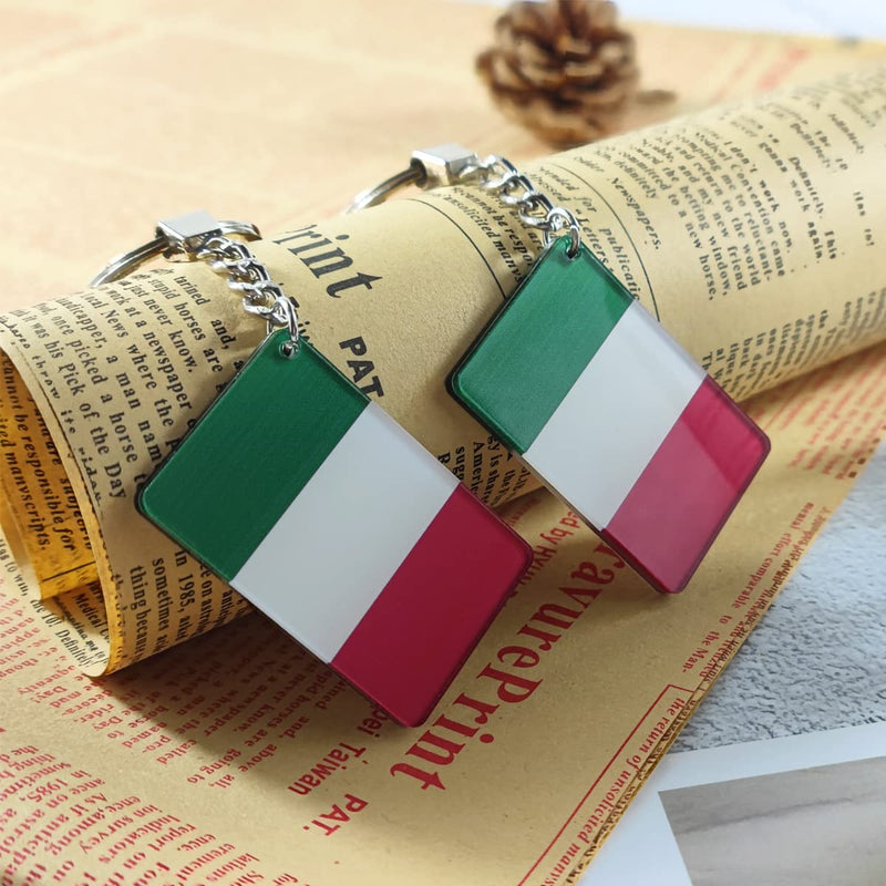 QQSD Italy Flag Keychain Italian Key Ring (2 Pack) - BeesActive Australia