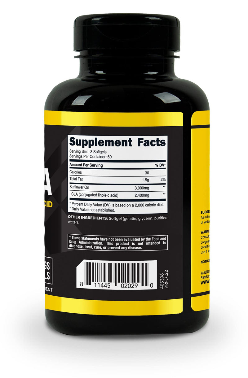 Primaforce CLA 2400 mg per Serving (180 softgels) Weight Management Supplement for Men and Women, Non-Stimulating, Non-GMO & Gluten Free 180 Count (Pack of 1) - BeesActive Australia