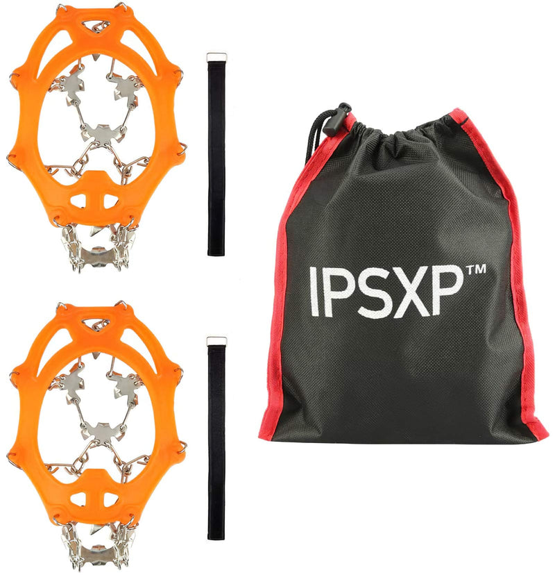 IPSXP Traction Cleats, Ice Snow Grips Crampons for Footwear with 19 Stainless Steel Spikes for Walking, Jogging, Climbing, Hiking on Snow and Ice (M/L/XL) Medium - BeesActive Australia
