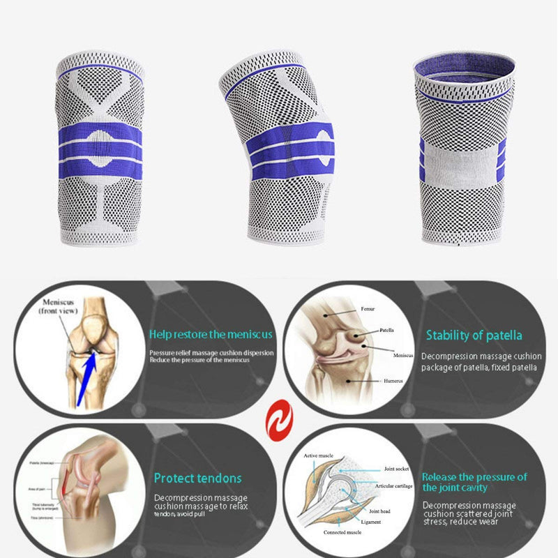 Ultra Knee Elite Knee Compression Sleeve, Knee Braces for Knee Pain Wraps Patella Stabilizer with Silicone Gel Spring Support, Hinged Kneepads Protector for Meniscus Tear Arthritis Men Women Old (classic) L (Pack of 2) - BeesActive Australia