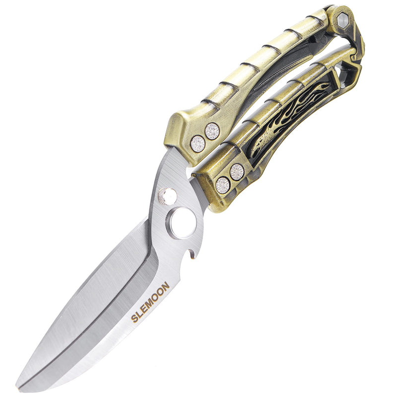 SLEMOON Kitchen Shears Heavy Duty Poultry Shears Meat Cutting Dishwasher Safe and Stainless Food Kitchen Scissors for Chicken Turkey Thanksgiving,Brass Z-brass - BeesActive Australia