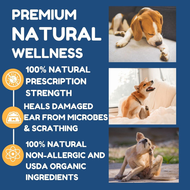 PetGlow Dog Ear Cleaner Infection Treatment. Natural Ear Drops Treat Dog Yeast, Inflammation, Anti-Itch. Stops Chronic Ear Infections. - BeesActive Australia