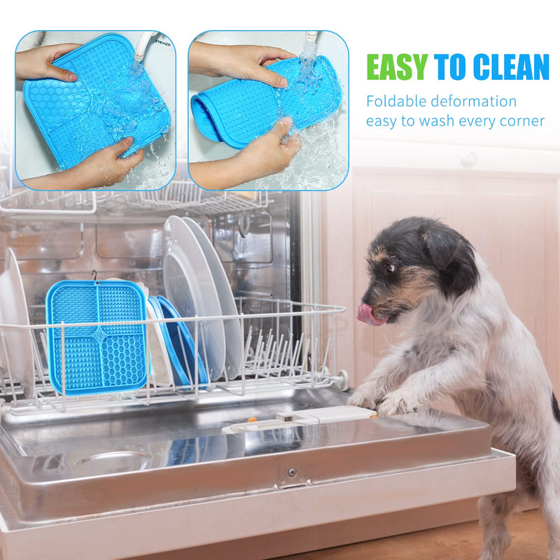 Dog Lick Mat Slow Feeder for Dogs, Premium Lick Pad with Suction Cups for Dog Anxiety Relief, Slow Feeder Dog Bowls, Bathing, Grooming and Training, 2 Pack - BeesActive Australia