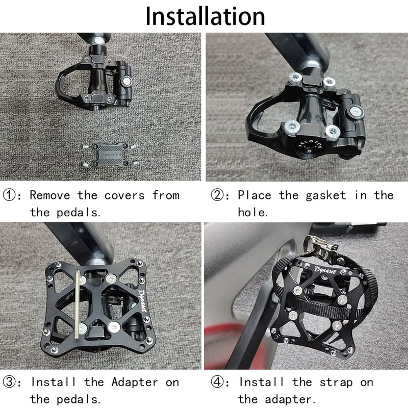 Dynaset Toe Clips Straps Cage for Peloton Bike Pedals,Peloton Pedals Adapter for Regular Shoes,Convert Look Delta Pedals to Dual Function Pedals - Ride with Sneakers. Black - BeesActive Australia