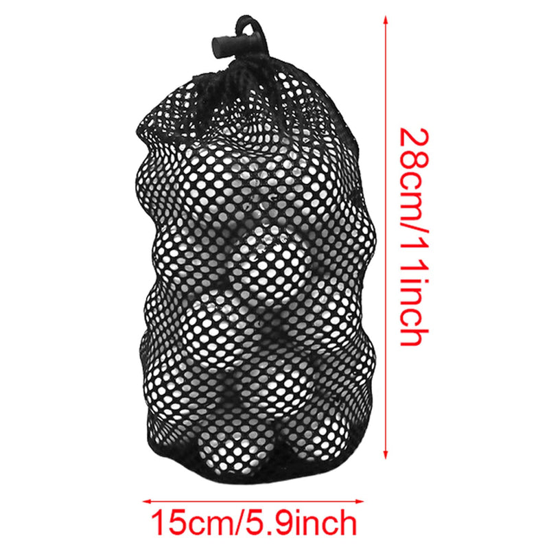 ZRM&E Nylon Mesh Golf Pouch Black Golf Ball Bag Golf Accessories Can Hold 48-56 Golf Balls Golf Balls Carrying Drawstring Storage Pouch - BeesActive Australia