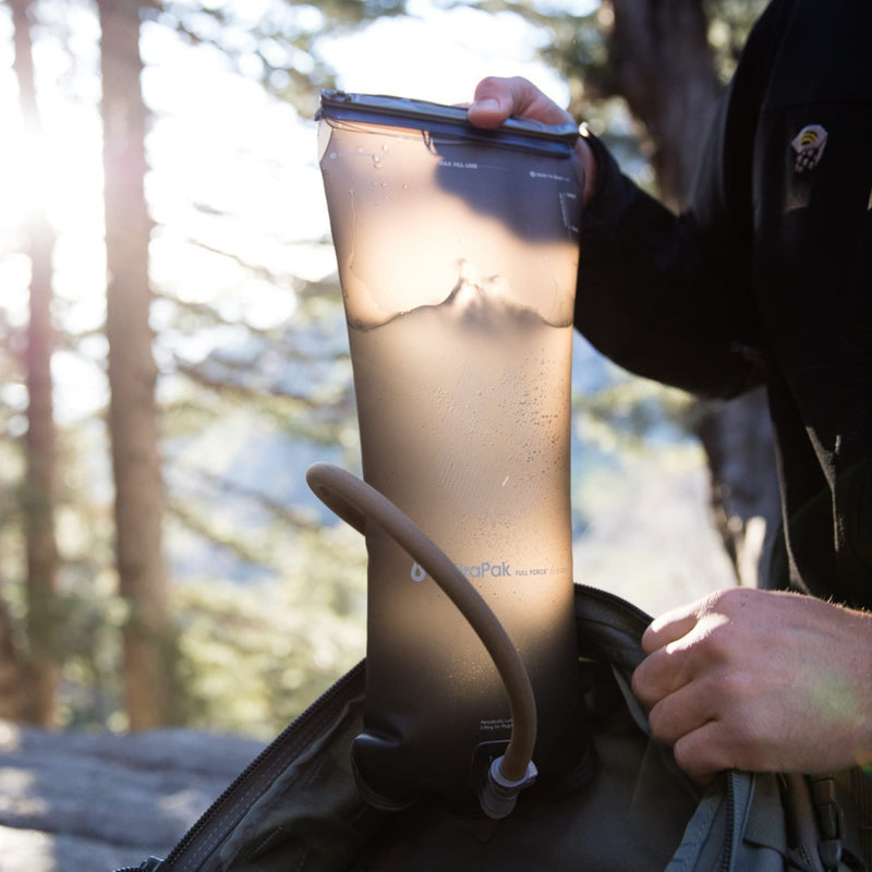 Hydrapak Force Ultra-Durable Water Bladder/Reservoir for Hydration Backpacks, 2-Liter (66 oz.), Insulated Tube, Safe & Reliable, Grey (A522) 2 L - BeesActive Australia