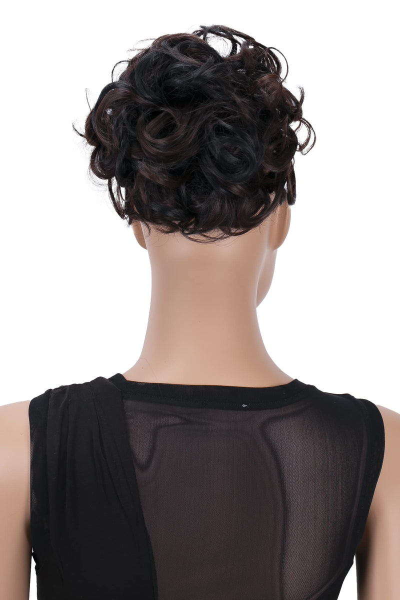 PRETTYSHOP Bun Hairpiece Ponytail Topknot Hepburn-Bun Scrunchie Updo Black Dark Brown Mix HK123 black dark brown mix #1H6A HK123 - BeesActive Australia