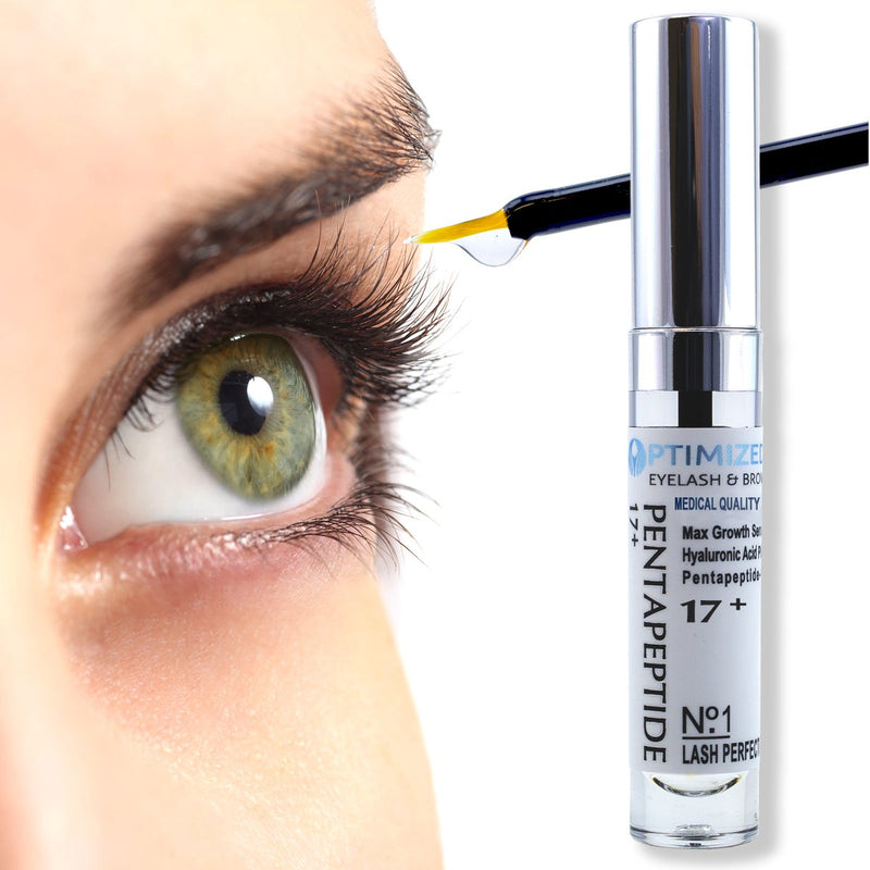 OPTIMIZED Eyelash and Eyebrow Growth Serum with Medical Strength Pentapeptide 17 & Hyaluronic Acid Max for Thicker, Darker, Longer Lashes & Brows in 60 Days 0.14 Fl Oz (Pack of 1) - BeesActive Australia