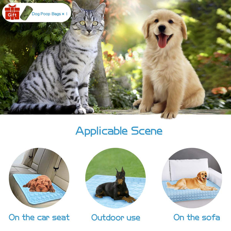 Pet Cooling Mat, Keep Cool in Summe, Perfect Indoors, Outdoors or in The Car XL-40" x 28" Blue - BeesActive Australia