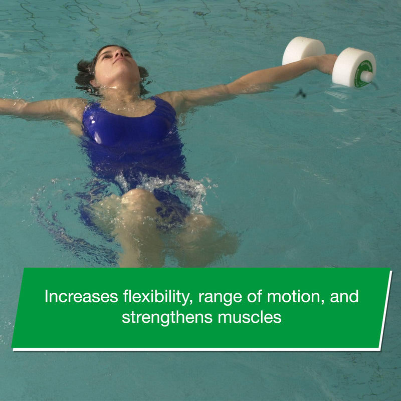 TheraBand Aquatic Hand Bar Dumbbell Weight with Padded Grip Medium - Green - BeesActive Australia