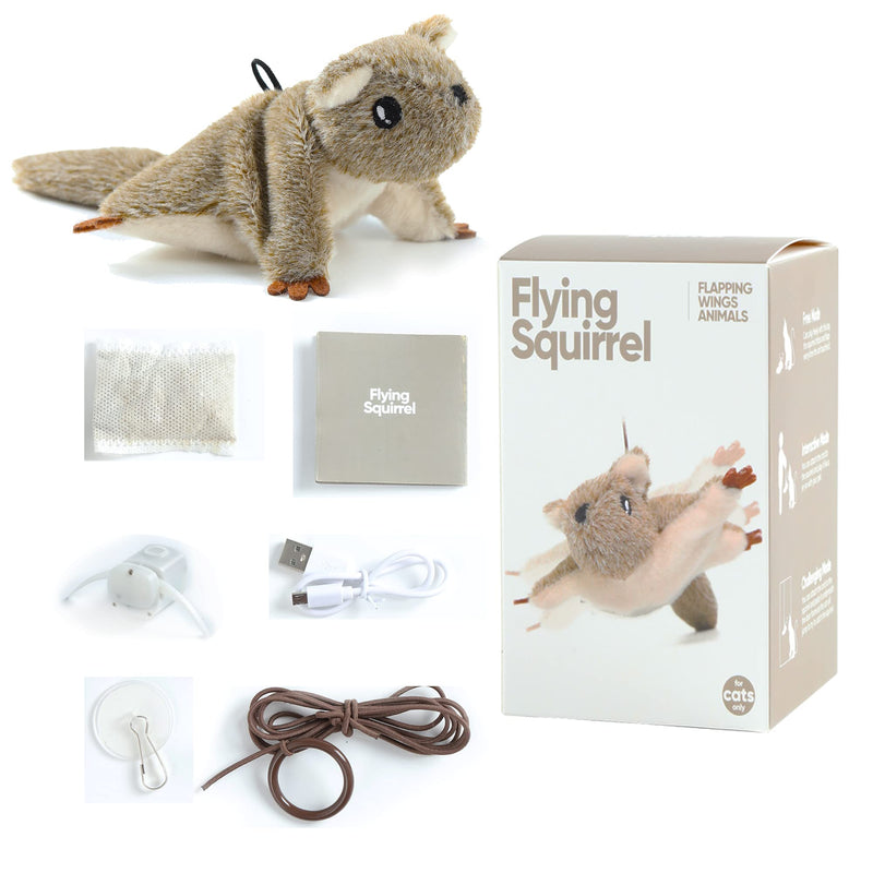 Cat Toys Interactive Flying Squirrel, Automatic Robotic Toy Electronic Electric Toy for Indoor Kittens, USB Rechargeable and Beating Wings Cats Kicker Catnip Toys - BeesActive Australia