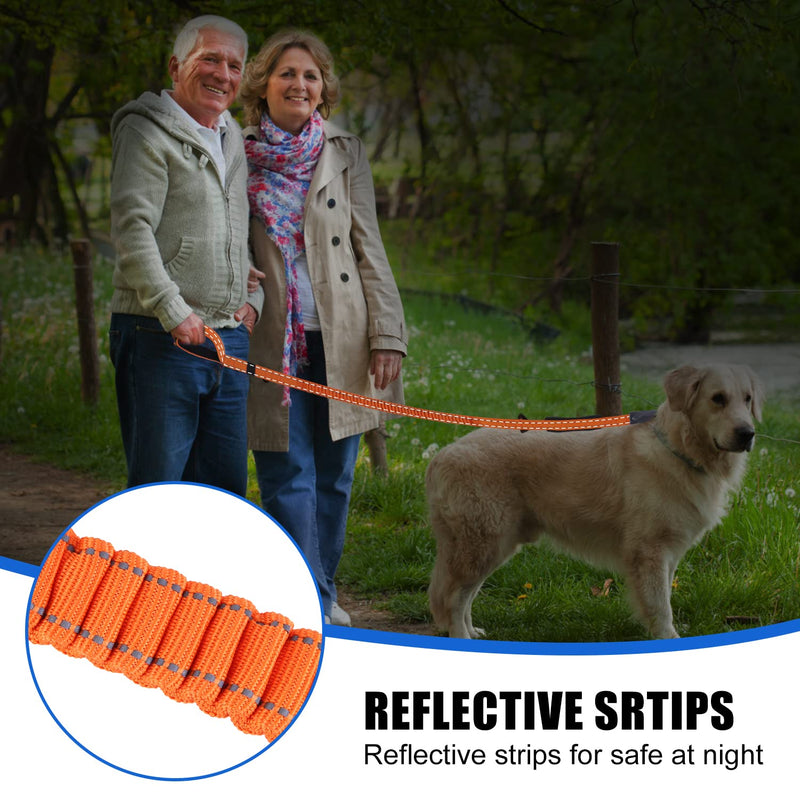 Emergency Auto Unlock Dog Leash, SLGOL 4-5FT Heavy Duty Elastic Bungee Dog Leash with Car Seatbelt, Shock Absorbing, with Comfortable Padded Handle and Traffic Handle Suitable for Dog Training Orange - BeesActive Australia