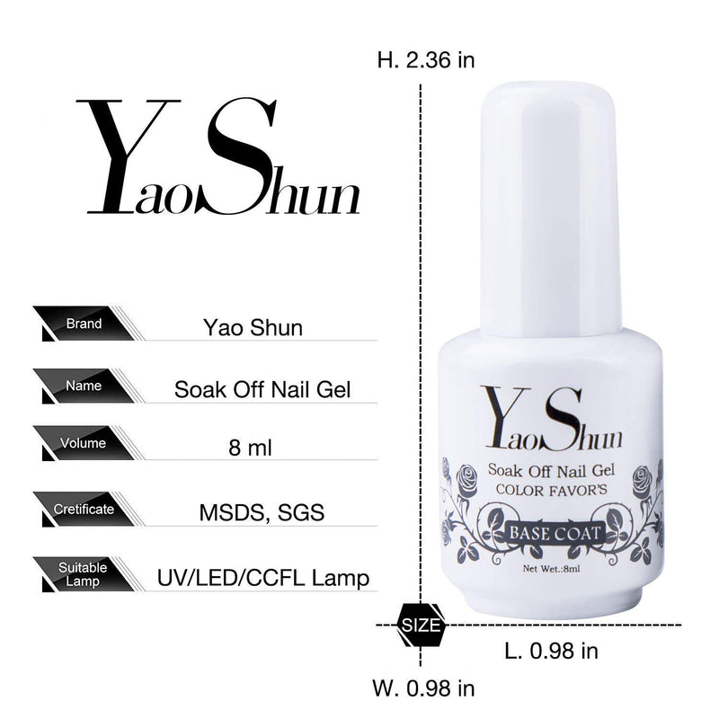 Gel Nail Polish Kit - YaoShun Gel Polish Base Coat and Top Coat for Gel Polish Long Lasting Shiny Finish 8ml Each Bottle Nail Polish Manicure Kit 8ml base and top coat #01 - BeesActive Australia