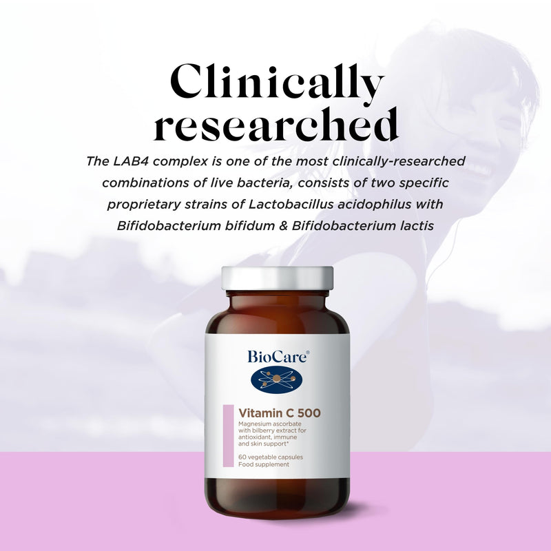 BioCare Vitamin C 500 | Magnesium Ascorbate with Bilberry Extract for Antioxidant, Immune & Skin Support - 60 Capsules - BeesActive Australia