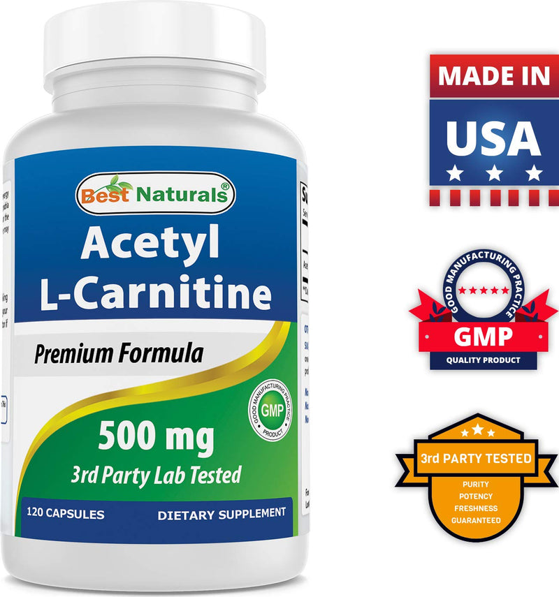Best Naturals Acetyl L-Carnitine 500 mg 120 Capsules - BeesActive Australia