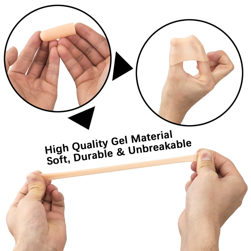 Gel Finger Support Protector Gloves, Gel Finger Cots/Covers - Different Sizes Silicone Fingertips for Hands Cracking, Eczema Skin (20pcs) 20 Count (Pack of 1) - BeesActive Australia