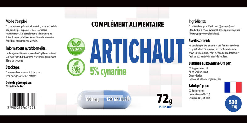 Hepatica Artichoke Extract 500mg 120 Vegan Capsules, 5% Cynarin, 3rd Party lab Tested, High Strength Supplement, Gluten and GMO Free - BeesActive Australia