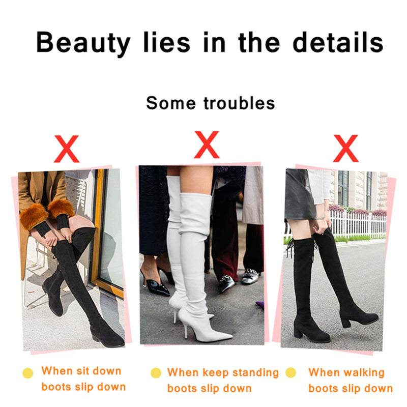 [AUSTRALIA] - Knee Boots Straps Anti-Slip Fixed belt | Anti-Drop Down Prevent Loose No Fall Off | with 20 pcs Tape Stickers[1 pair] 11.8-17.7 inch 