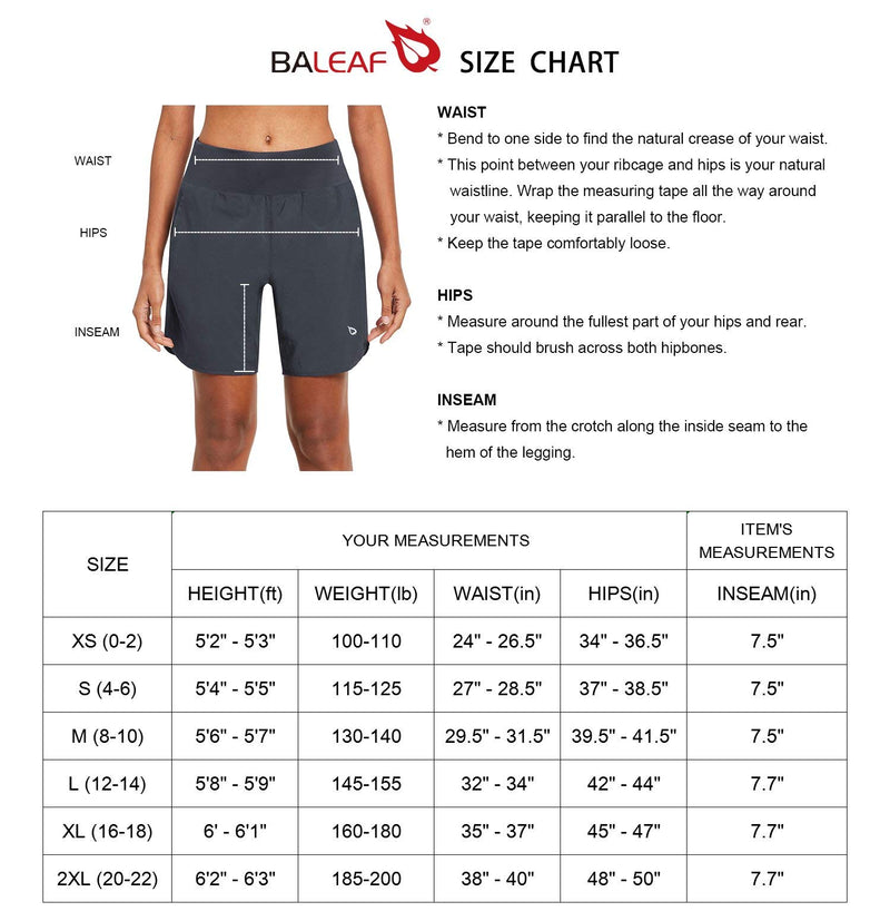 [AUSTRALIA] - BALEAF Women's 7 Inches Long Running Shorts with Liner Lounge Sport Gym Shorts Back Zipper Pocket Purple XX-Large 