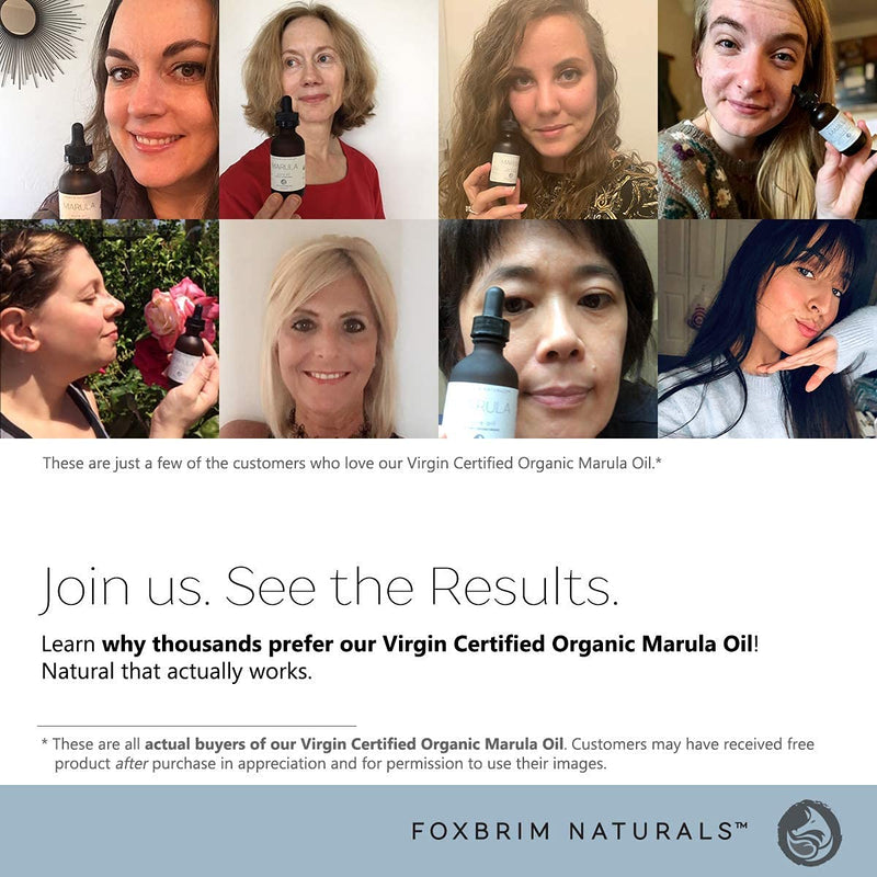 Organic Virgin Marula Oil for Face, Hair & Nails - Best for Anti Aging, Dry, Sun Damaged Skin - Facial & Body Moisturizer - by Foxbrim Naturals 2 oz - BeesActive Australia