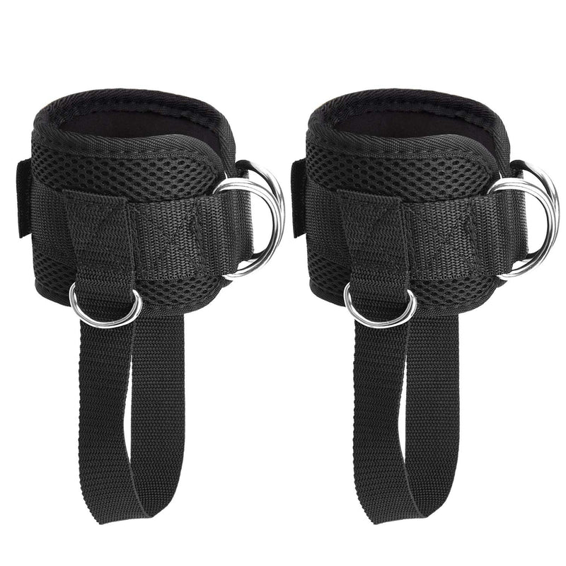 TOBWOLF 1 Pair Ankle Straps, Ankle Cuffs, D-Ring Ankle Cuffs for Cable Machines, Comfortable Workout Ankle Belt, Adjustable Padded Work Out Cuffs for Kickback, Glute Workout, Leg Extension Ankle Straps (With Extra Foot Strap) - BeesActive Australia