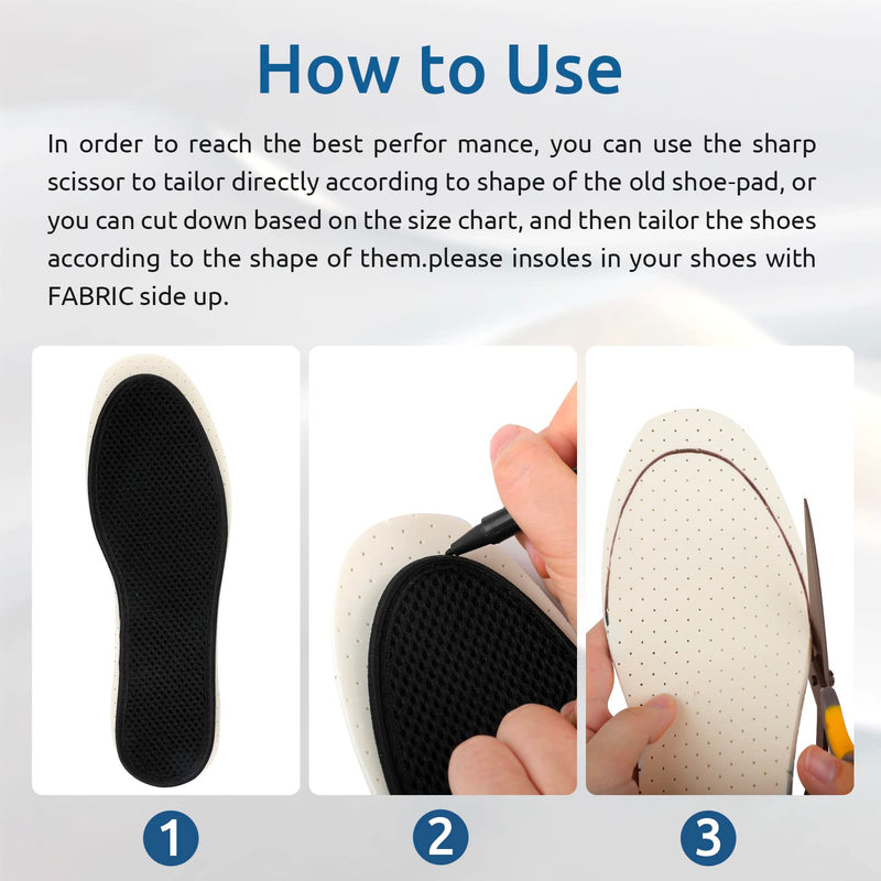 6 Pairs Barefoot Shoe Insoles,Breathable Shoes Inserts,Latex Foam Insoles,Washable and Cuttable,Replacement Insoles for Men 4-10 Women 5-11 (6 Pairs Gray) 6 Pairs Gray - BeesActive Australia