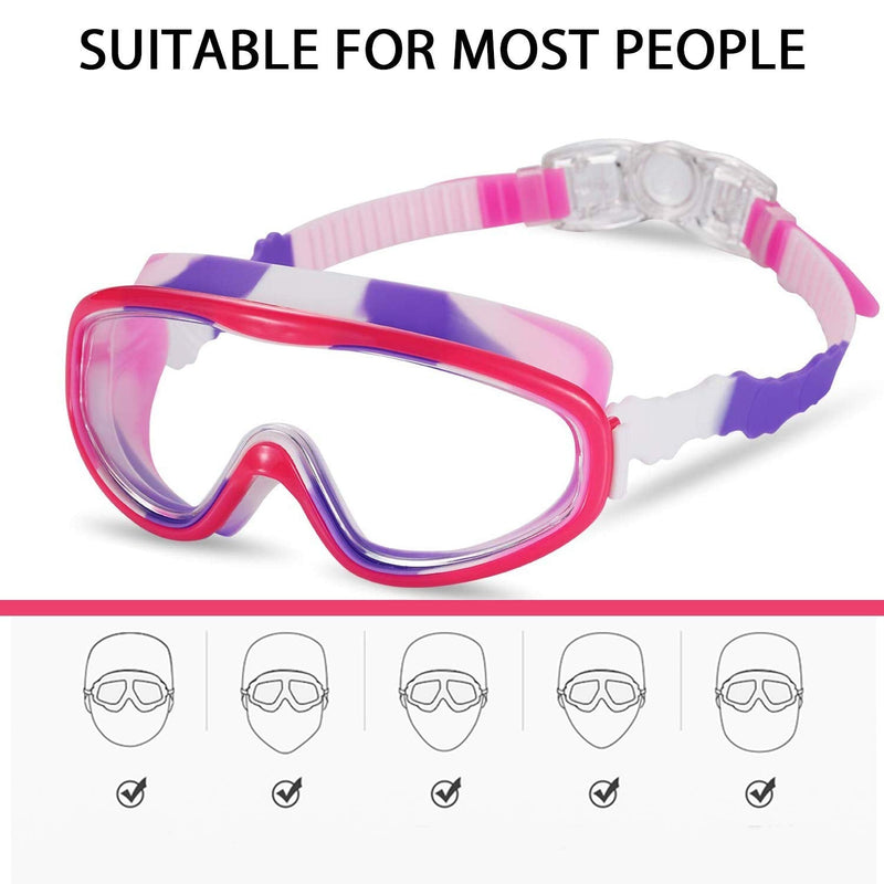 [AUSTRALIA] - Yizerel 2 Pack Kids Swim Goggles, Swimming Glasses for Children and Early Teens from 3 to 15 Years Old, Wide Vision, Anti-Fog, Waterproof, UV Protection Green/Black & Pink/Purple/White 