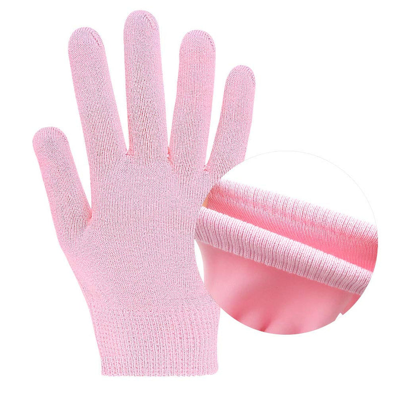 Moisturizing Gloves, Soft Gel Spa Glovers for Repairing and Softening Dry Cracked Hand Skins (Pink) Pink - BeesActive Australia