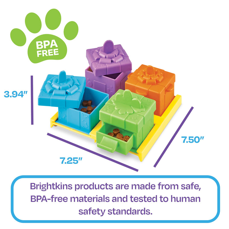 Brightkins Surprise Party Treat Puzzle - 4way Interactive Puzzle, Puzzles for Dogs, Toys for Dog Stimulation, Dog Treat Puzzles, Multicolor - BeesActive Australia