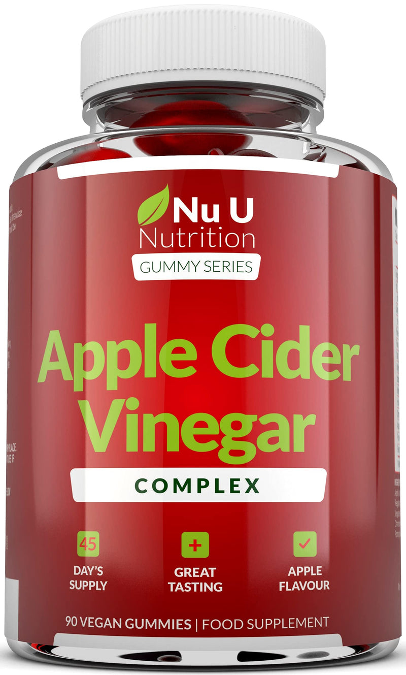 Apple Cider Vinegar Gummy 1000mg - 90 Vegan Gummies - High Strength Complex with Vitamin C, B12, B6, Folic Acid, Pomegrante & Beetroot - ACV Gummies with The Mother - 45 Day Supply - BeesActive Australia