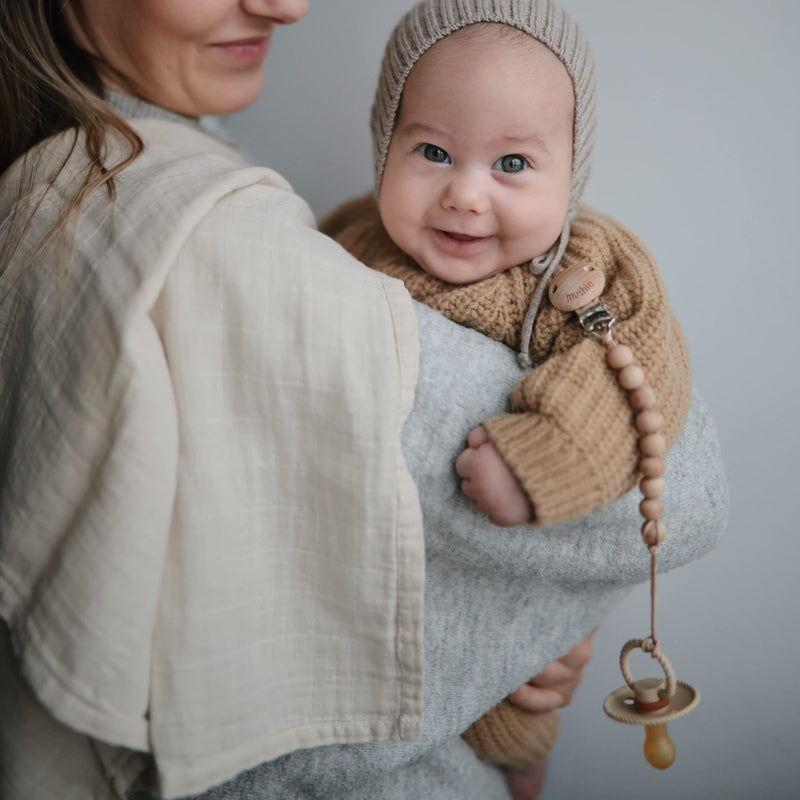 Frigg Rope SilkySoft Silicone Baby Pacifier | Made in Denmark | BPA-Free (Ocean View/Powder Blue, 6-18 Months) Ocean View/Powder Blue - BeesActive Australia
