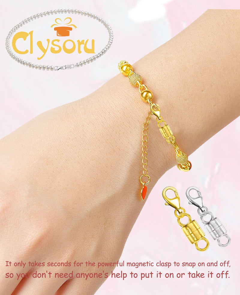 925 Sterling Silver Necklace Clasps and Closures Double Round Buckle Gold and Silver Suitable for Jewelry Making Necklaces Bracelet Safety Clasp - Made in Italy 1 pcs silver - BeesActive Australia