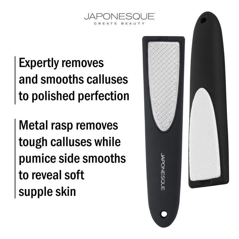 JAPONESQUE Velvet Touch Foot Smoother, Callus Remover and Skin Buffer for Feet with Metal Rasp and Pumice - BeesActive Australia